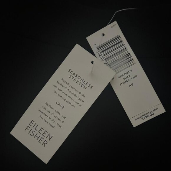 Eileen Fisher Black Straight Pants Size PP New With Tags - Picture 11 of 16